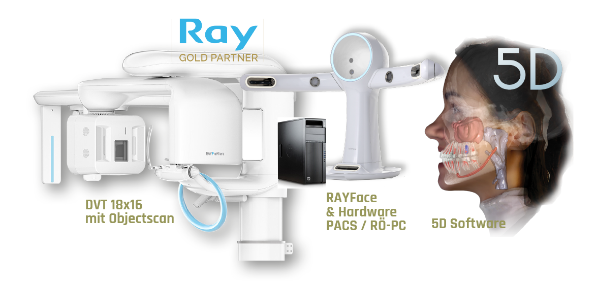 RAYScan PreMiere DVT 18×16 Komplettpaket mit RAYFace und 5D-Software